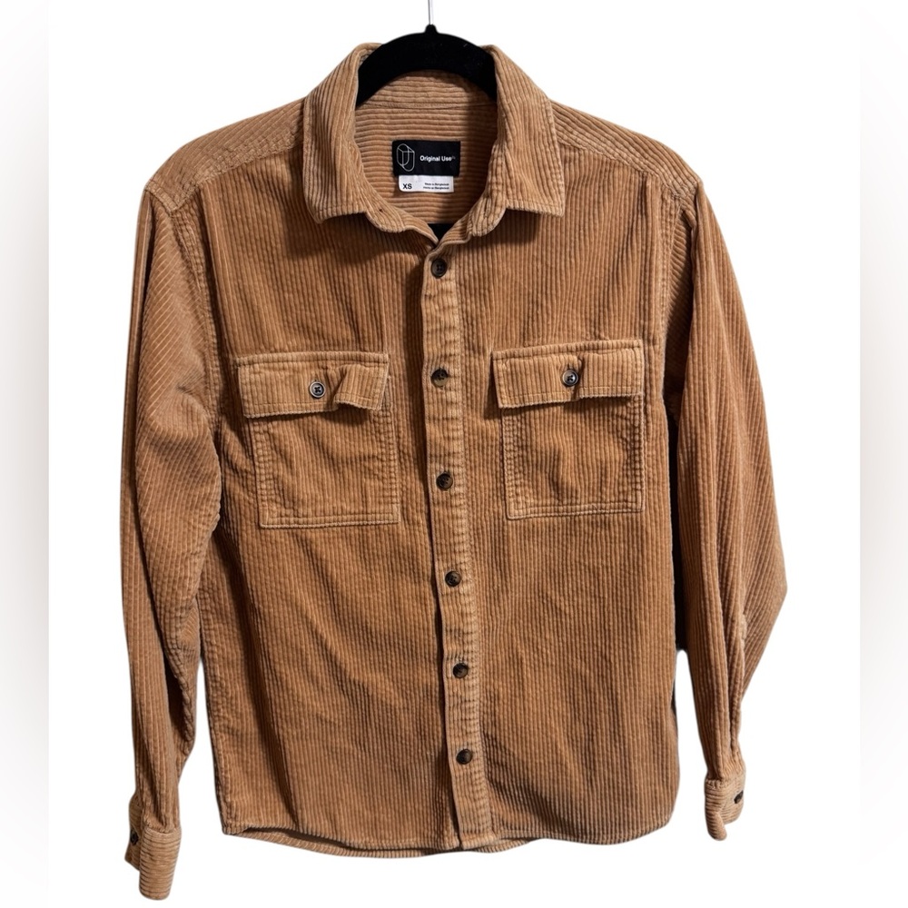 Original Use Corduroy Button Up Overshirt Tan Brown XS - Picture 2 of 9
